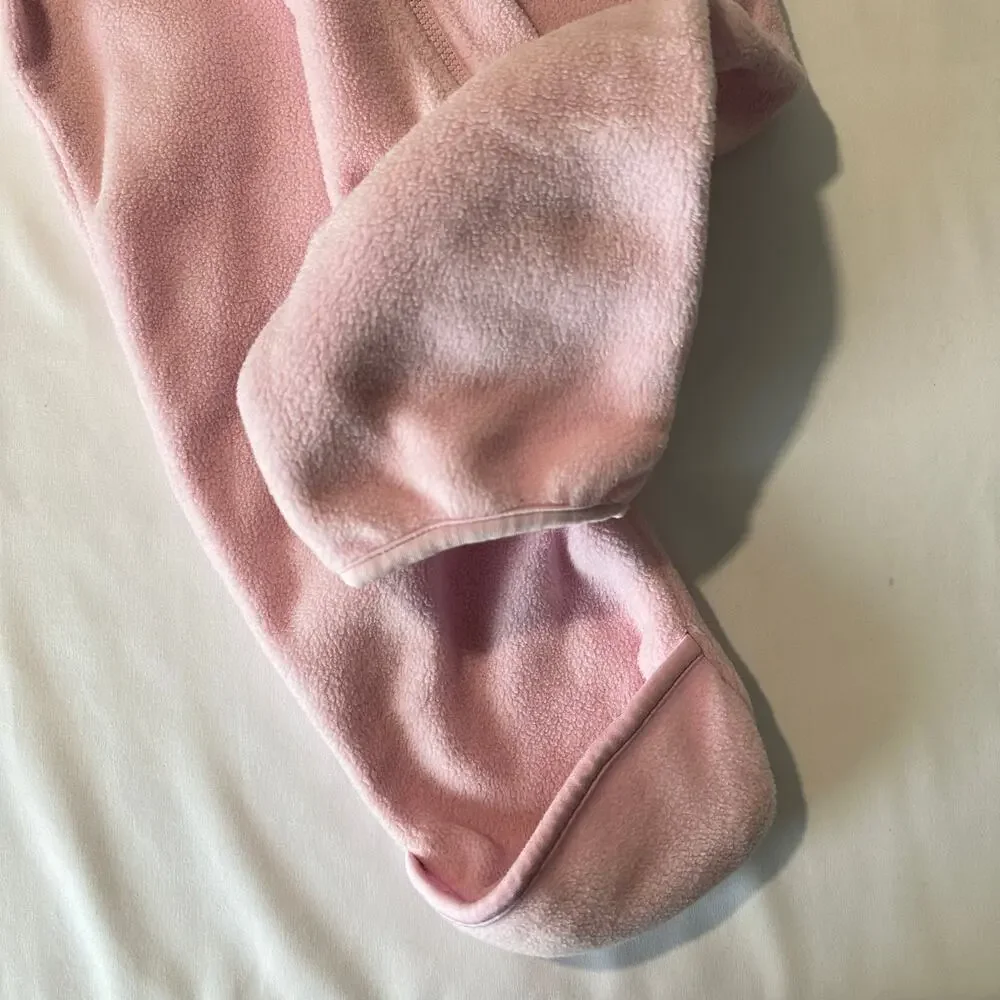 Columbia Pink Winter Zip Up Winter Fleece Bunting w/ Sock Hat Tassel Sz 6 mo